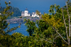 Indian Island Light View From Mainland Hilltop